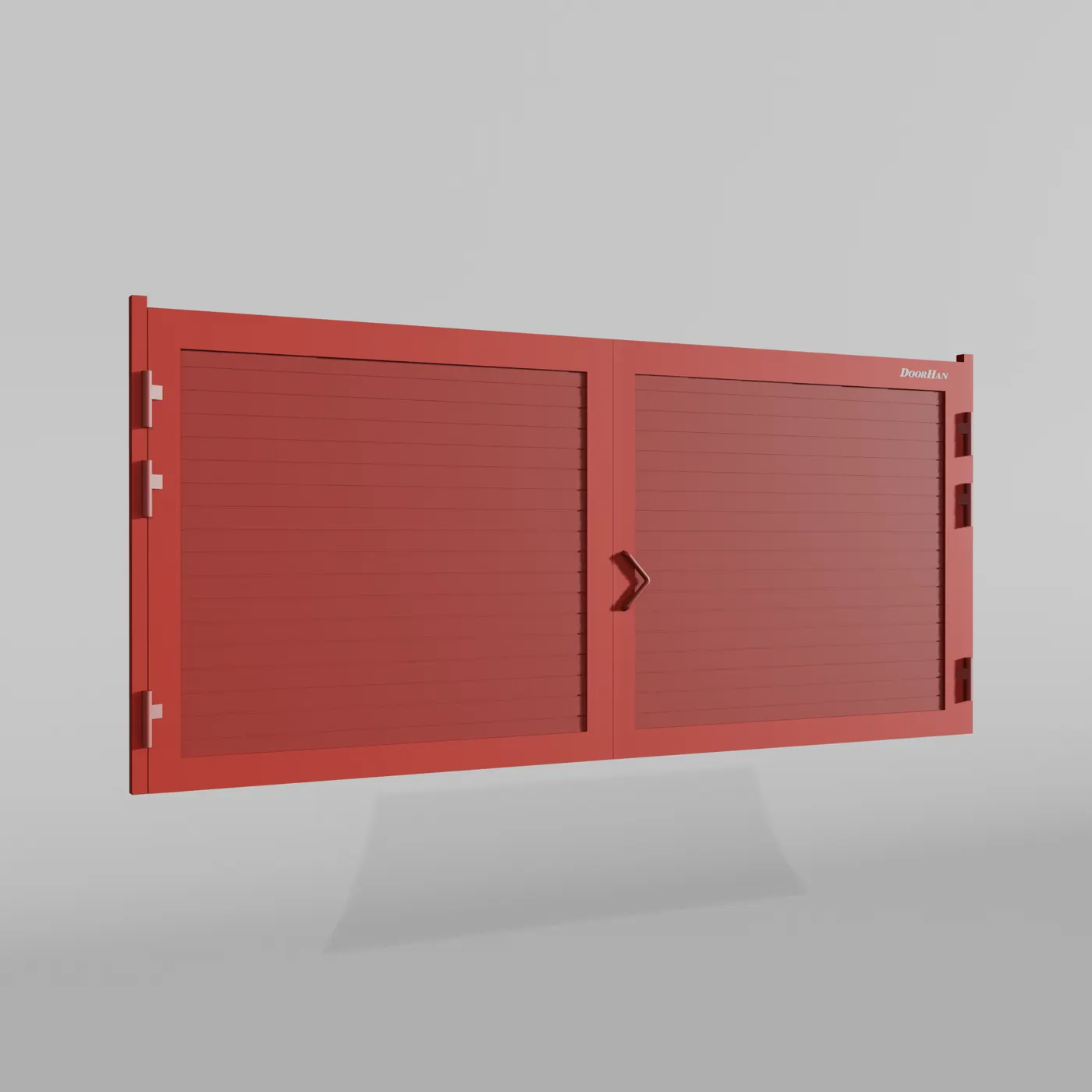 Распашные ворота DoorHan 4700х1900 цвета RAL 3000 (красный) с дизайном «доска» с автоматикой
