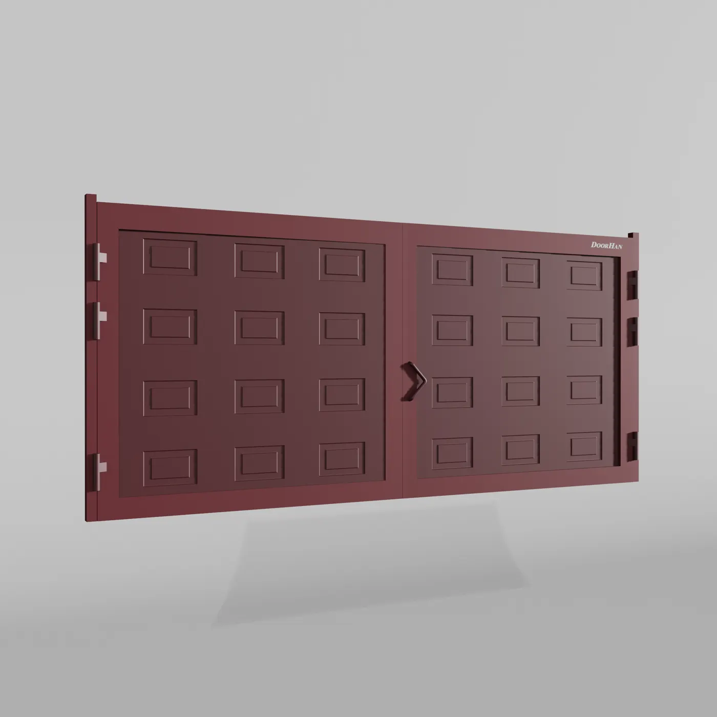 Распашные ворота DoorHan 2000х1600 цвета RAL 3005 (бордовый) с дизайном «филенка» с автоматикой
