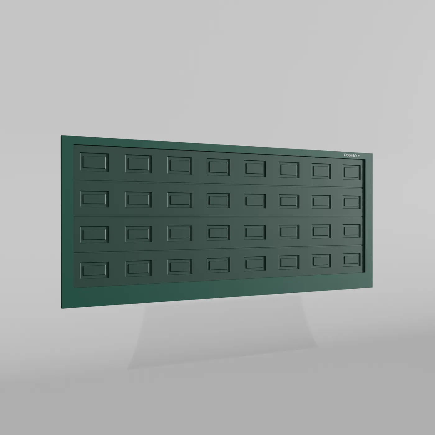 Откатные ворота DoorHan 3400х1900 цвета RAL 6005 (зелёный) с дизайном «филенка» с автоматикой